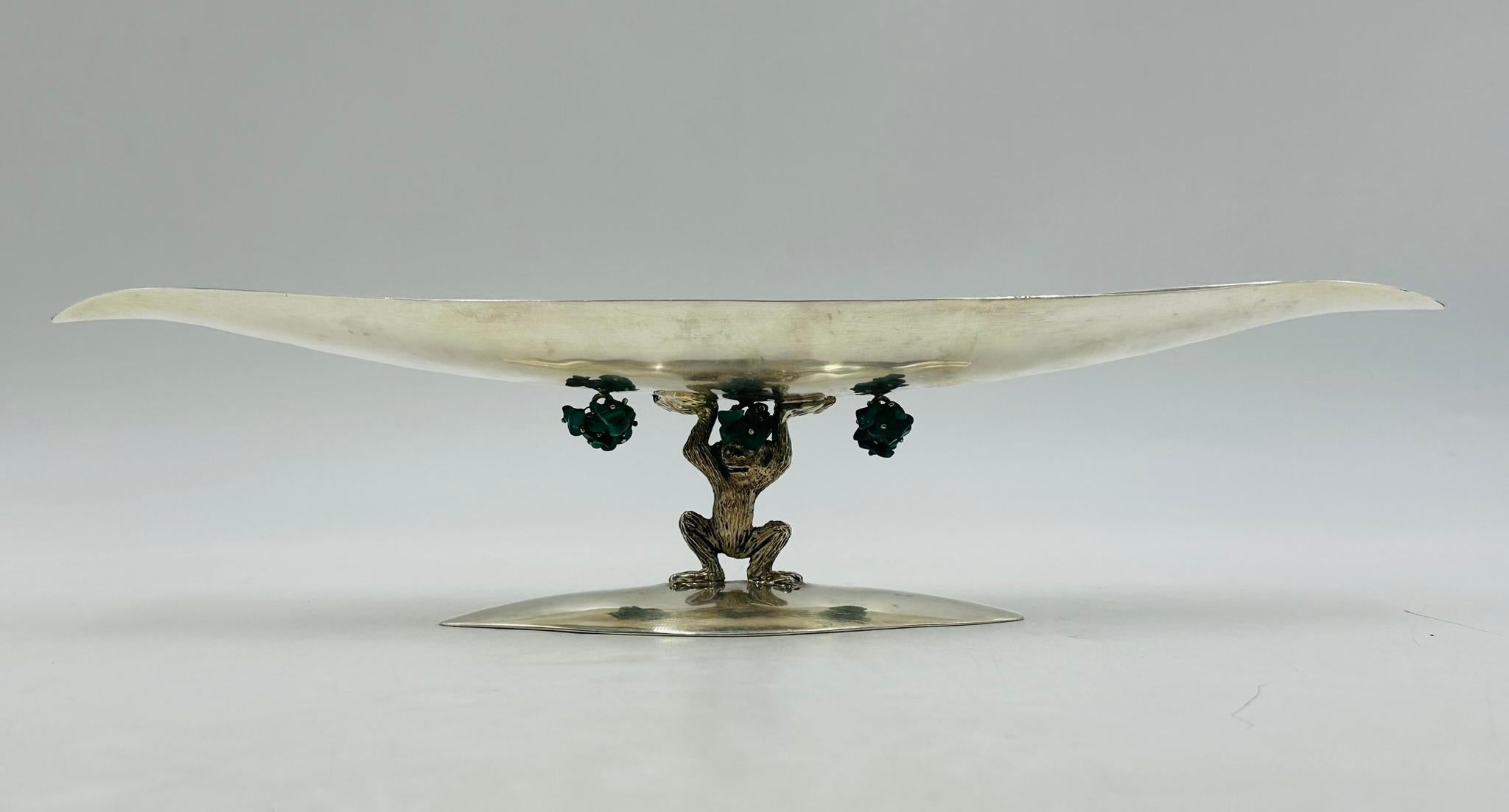 Moderne Bol sculptural en argent et turquoise d'Emilia Castillo, Mexique, années 1980 en vente