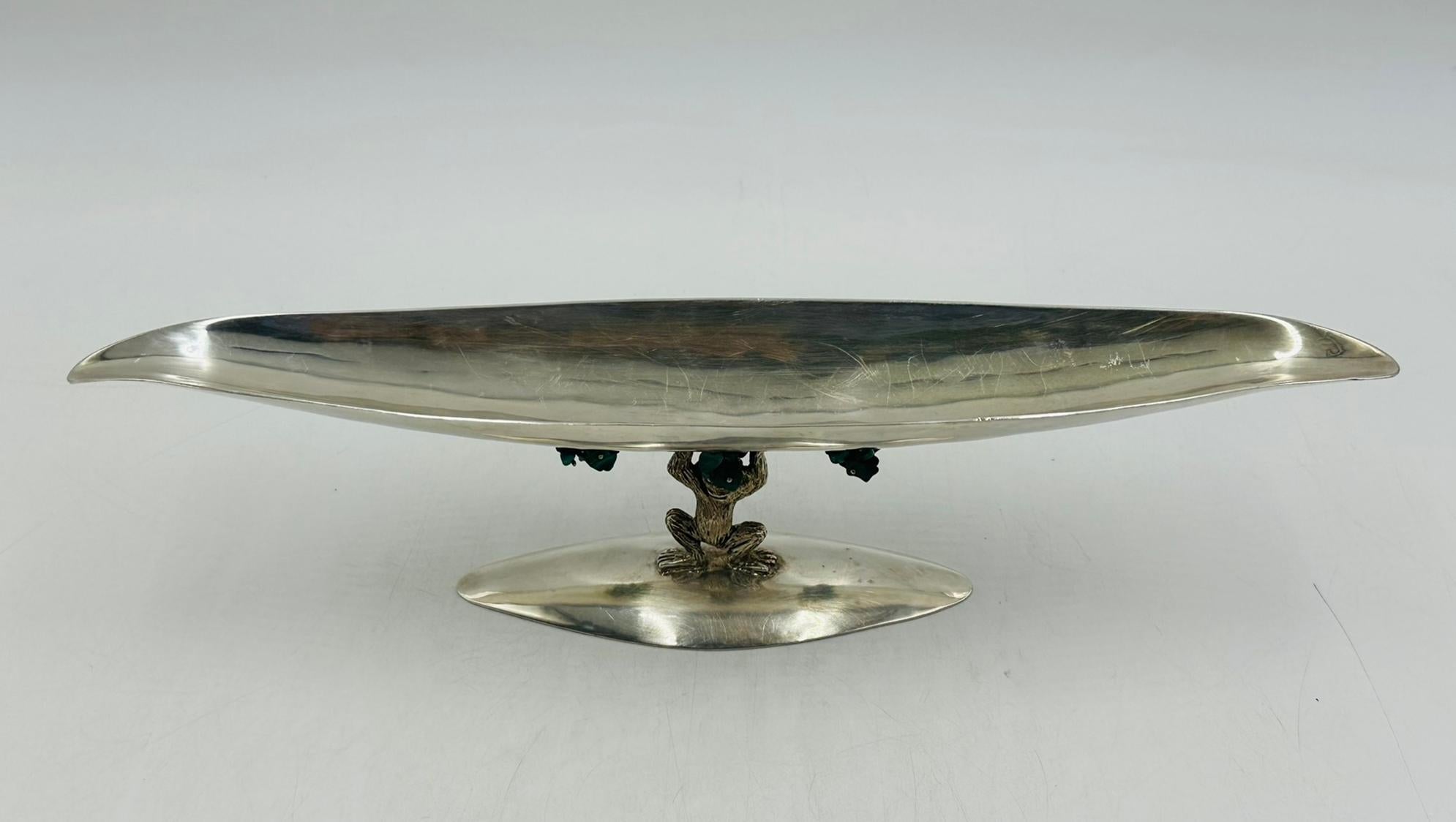 Bol sculptural en argent et turquoise d'Emilia Castillo, Mexique, années 1980 Bon état - En vente à Los Angeles, CA