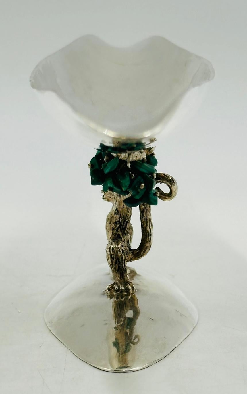 Bol sculptural en argent et turquoise d'Emilia Castillo, Mexique, années 1980 en vente 1
