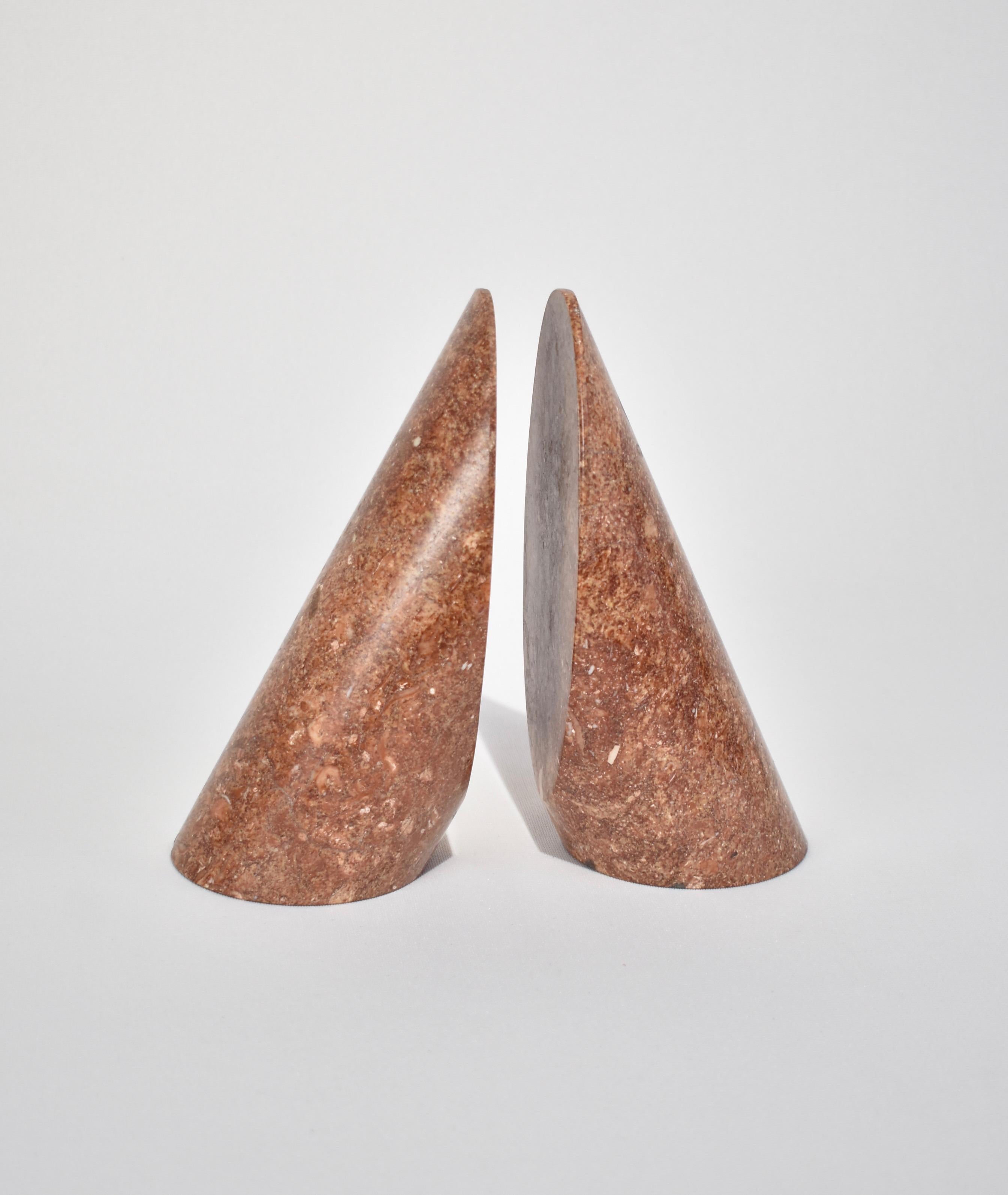 Unknown Sculptural Slanted Stone Bookend Set