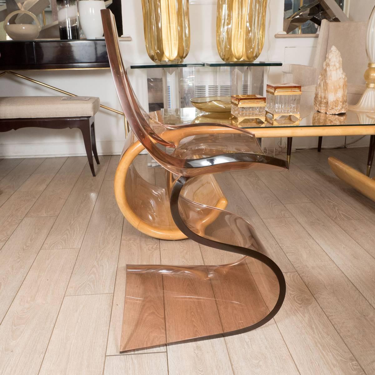 Mid-Century Modern Sculptural Smoked 