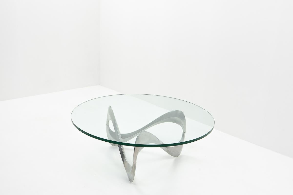 Aluminum Sculptural Snake Coffee Table by Kurt Hesterberg, Germany 1980s