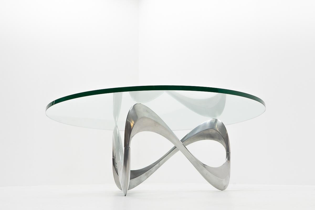 Sculptural Snake Coffee Table by Kurt Hesterberg, Germany 1980s 2