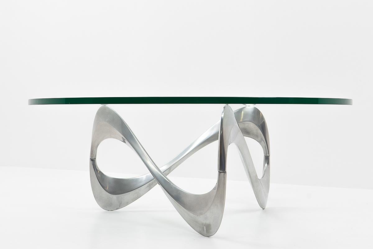 Sculptural Snake Coffee Table by Kurt Hesterberg, Germany 1980s 3