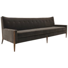 Sculptural Sofa by Jules Heumann in Charcoal Gray Mohair