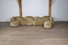 Sculptural Sofa In Velvet By Wiener Werkstätte, Austria 1970s