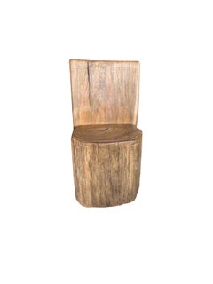 Hand-Crafted Solid Teak Wood Chair, Sculptural Design from Indonesia