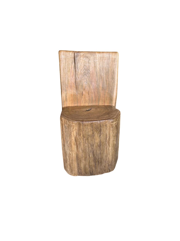 Sculptural Soild Teak Wood Chair For Sale at 1stDibs