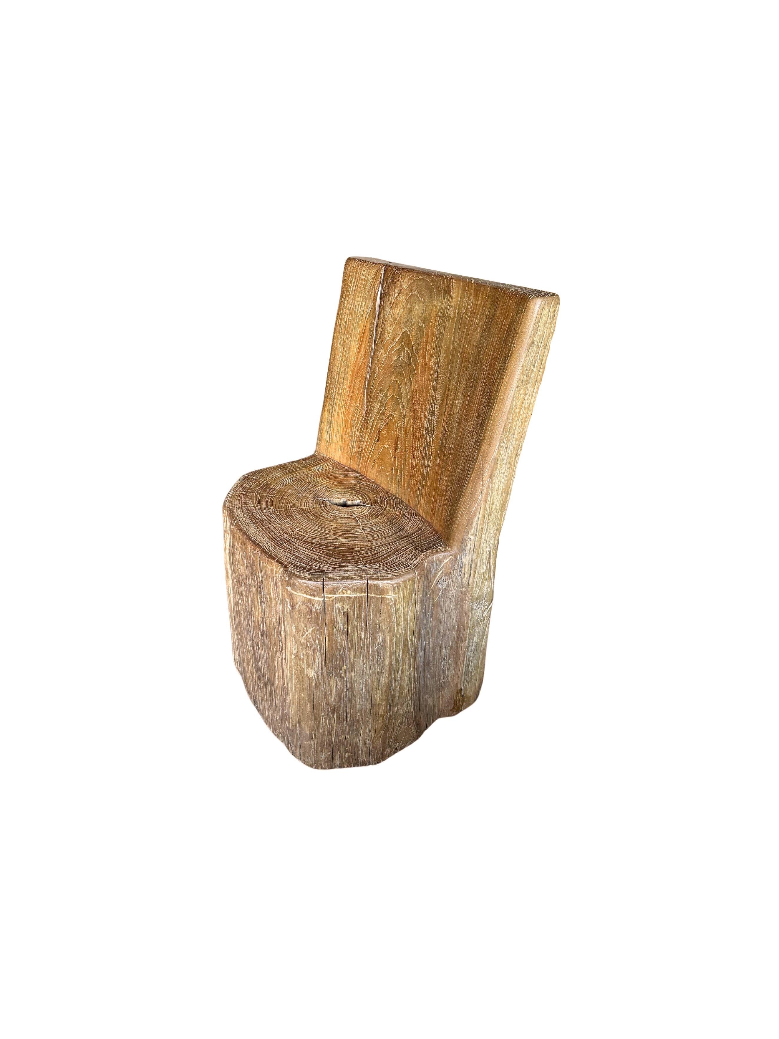 Sculptural Soild Teak Wood Chair In Good Condition For Sale In Jimbaran, Bali