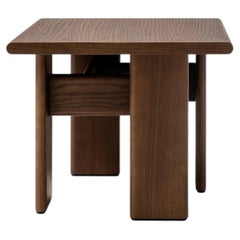 Sculptural Solid Ash Side Table by NOOM – Archipen Two, Brown