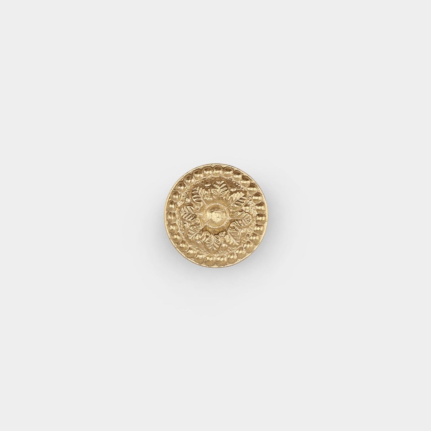 Arts and Crafts Sculptural Solid Brass Cabinet Knobs For Sale