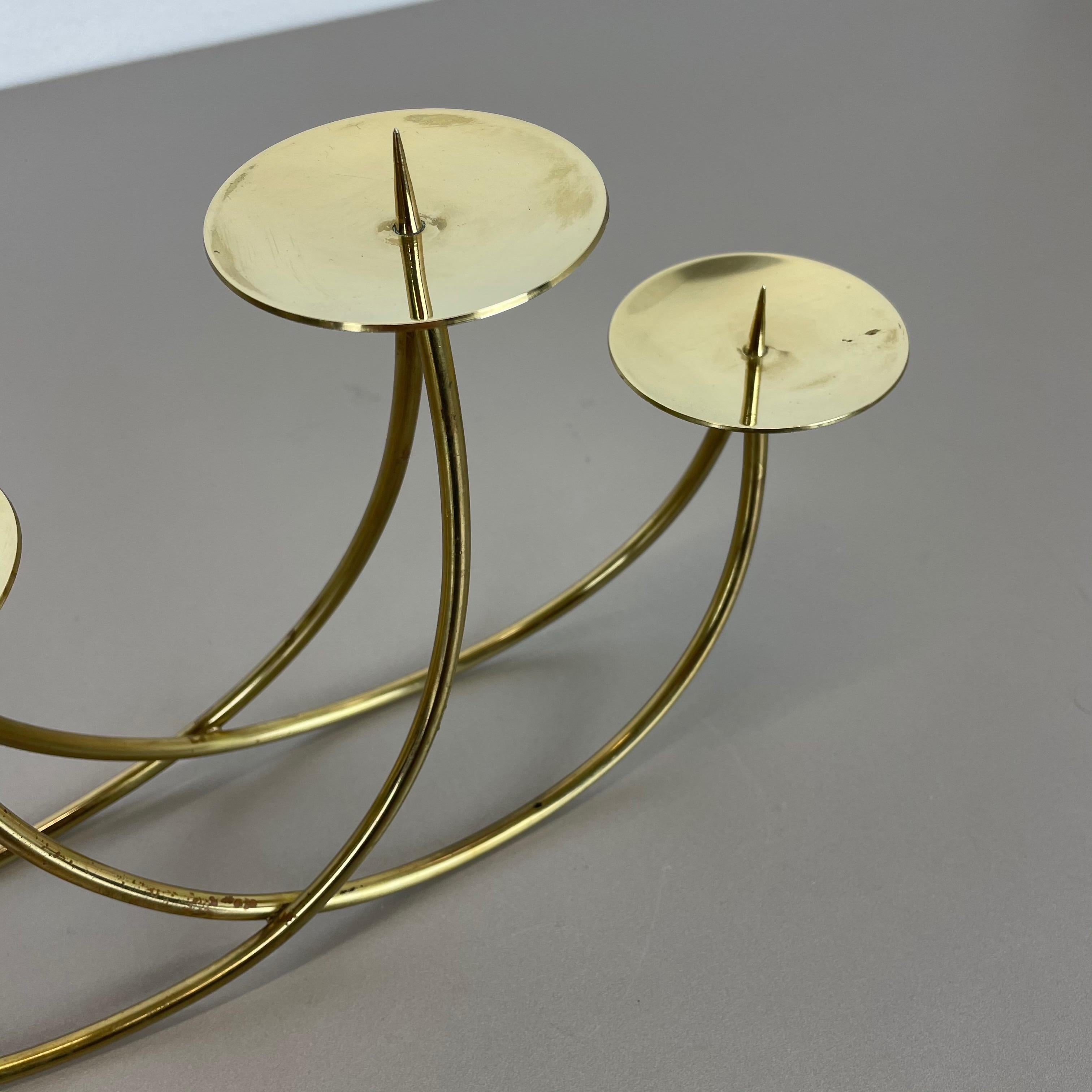Sculptural Solid Brass Candleholder by Harald Buchrucker Bauhaus, Germany, 1950s For Sale 5