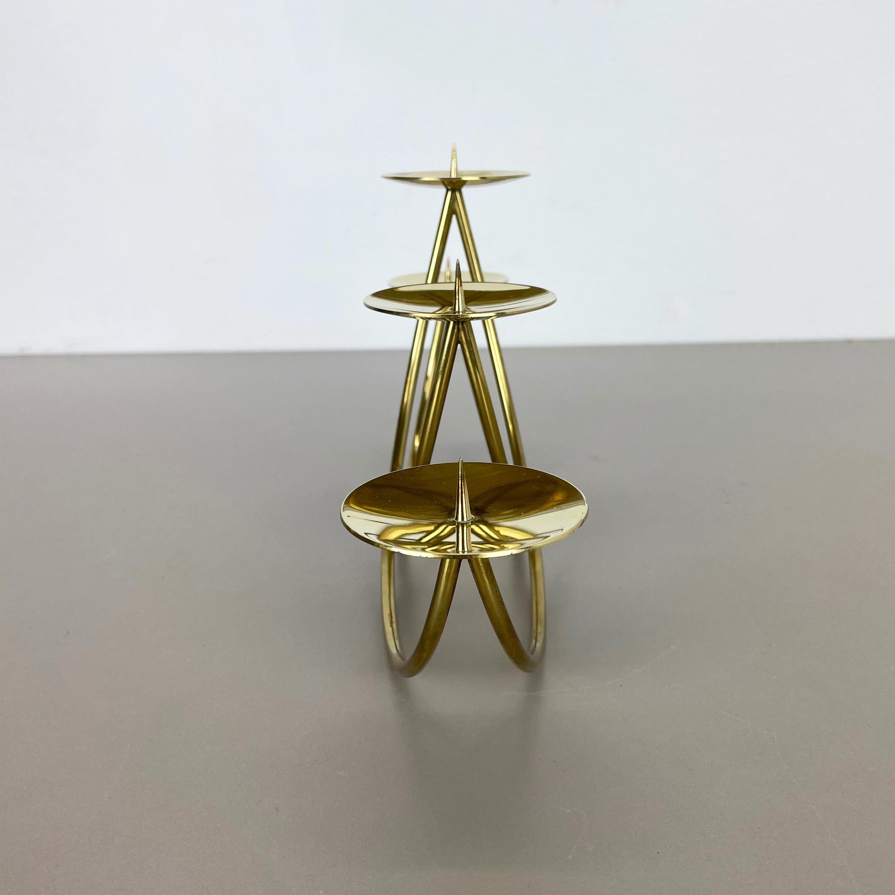 Sculptural Solid Brass Candleholder by Harald Buchrucker Bauhaus, Germany, 1950s For Sale 6