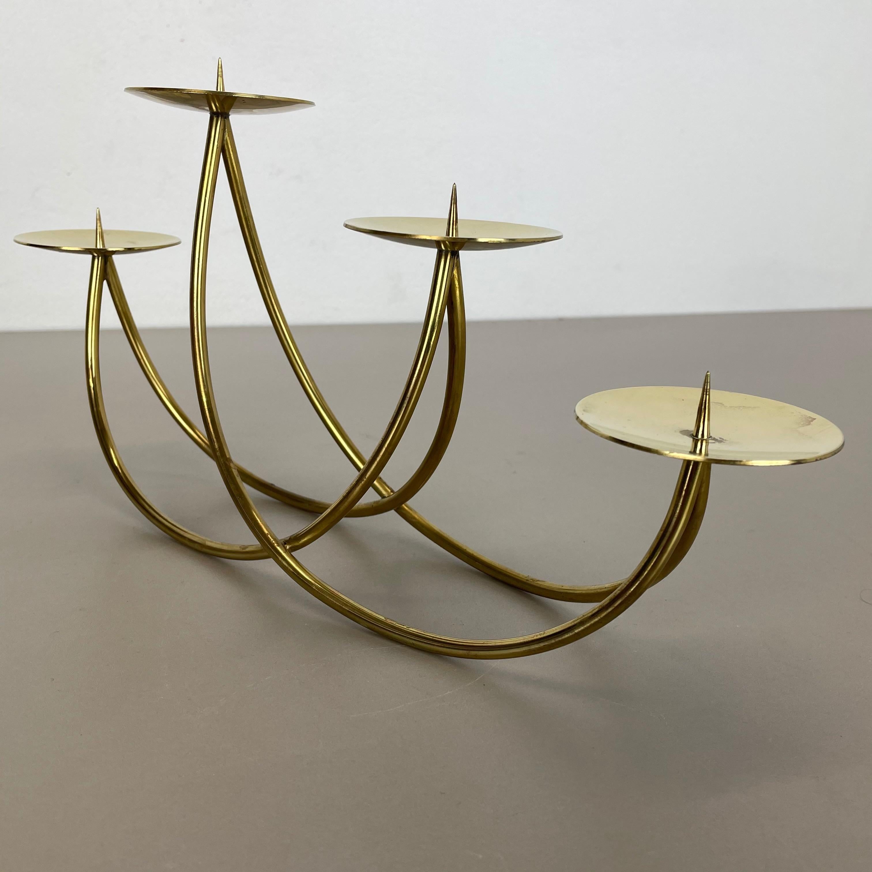 Sculptural Solid Brass Candleholder by Harald Buchrucker Bauhaus, Germany, 1950s For Sale 8