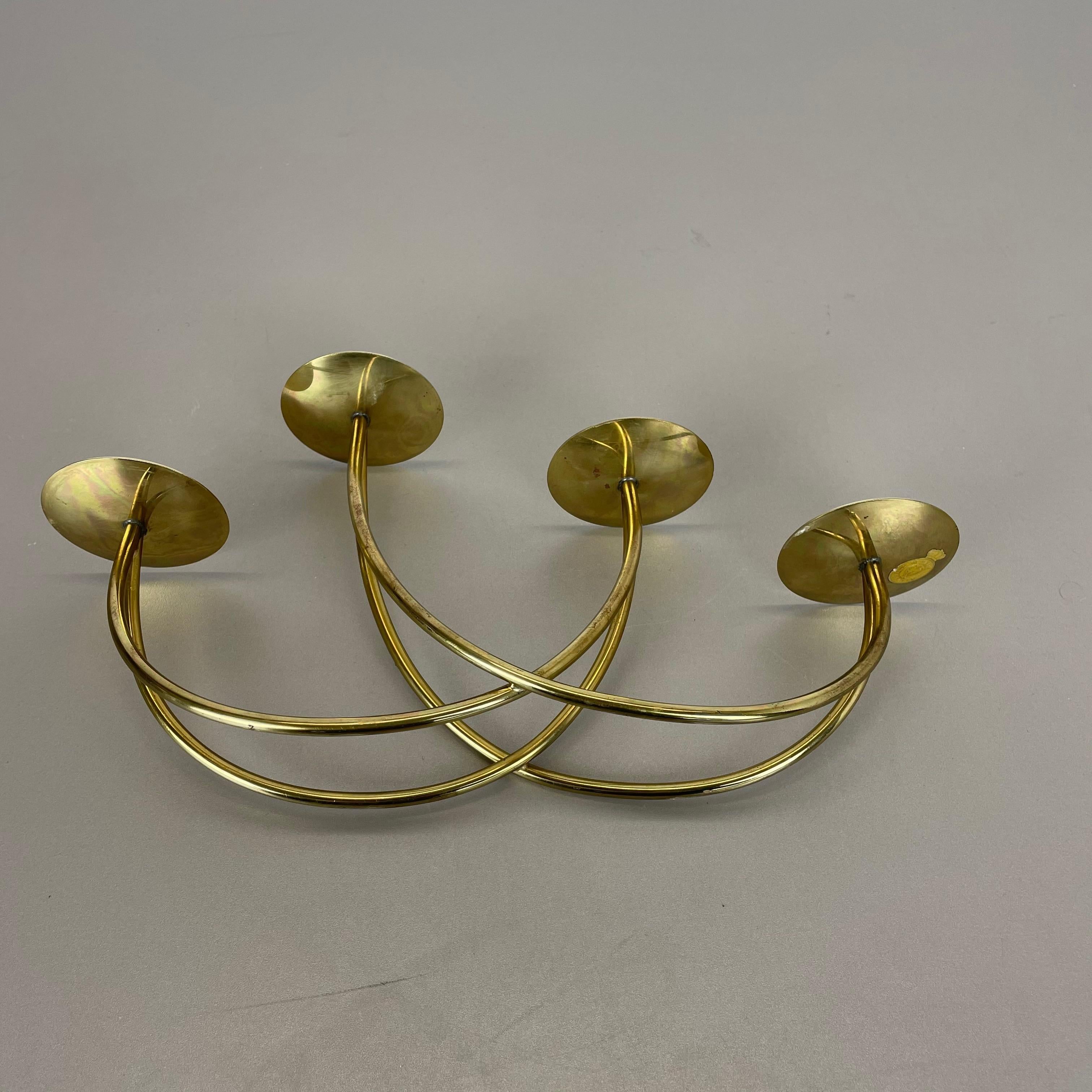 Sculptural Solid Brass Candleholder by Harald Buchrucker Bauhaus, Germany, 1950s For Sale 9
