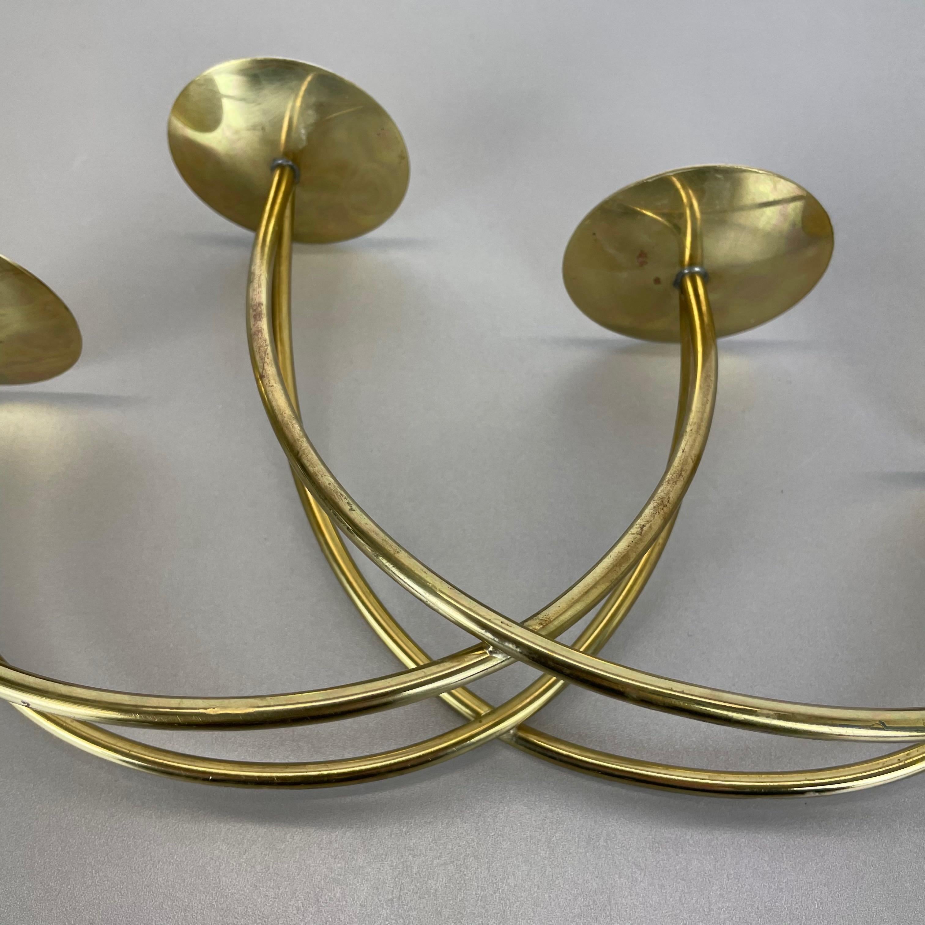 Sculptural Solid Brass Candleholder by Harald Buchrucker Bauhaus, Germany, 1950s For Sale 12
