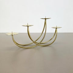 Candelabro escultórico de latón macizo de Harald Buchrucker Bauhaus, Alemania, años 50