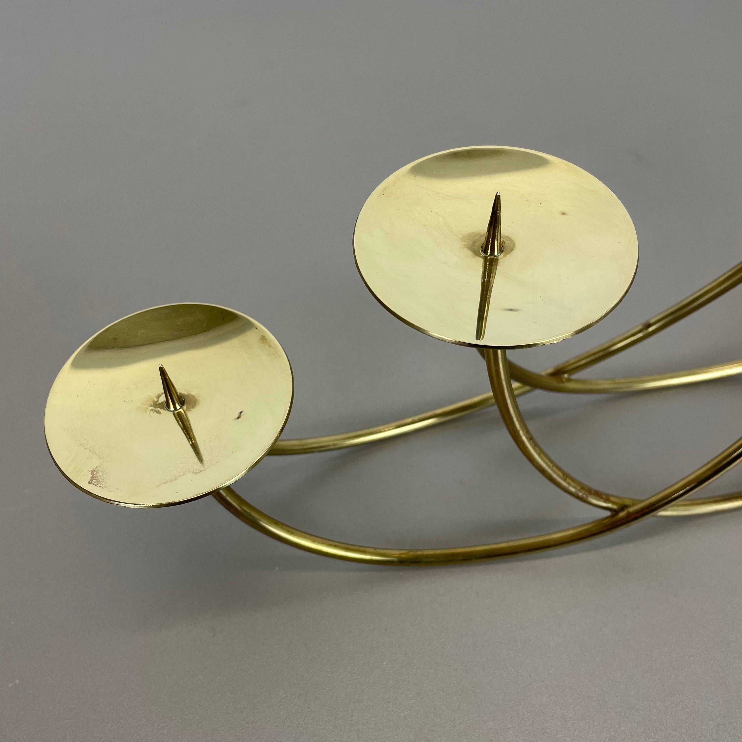 20th Century Sculptural Solid Brass Candleholder by Harald Buchrucker Bauhaus, Germany, 1950s For Sale
