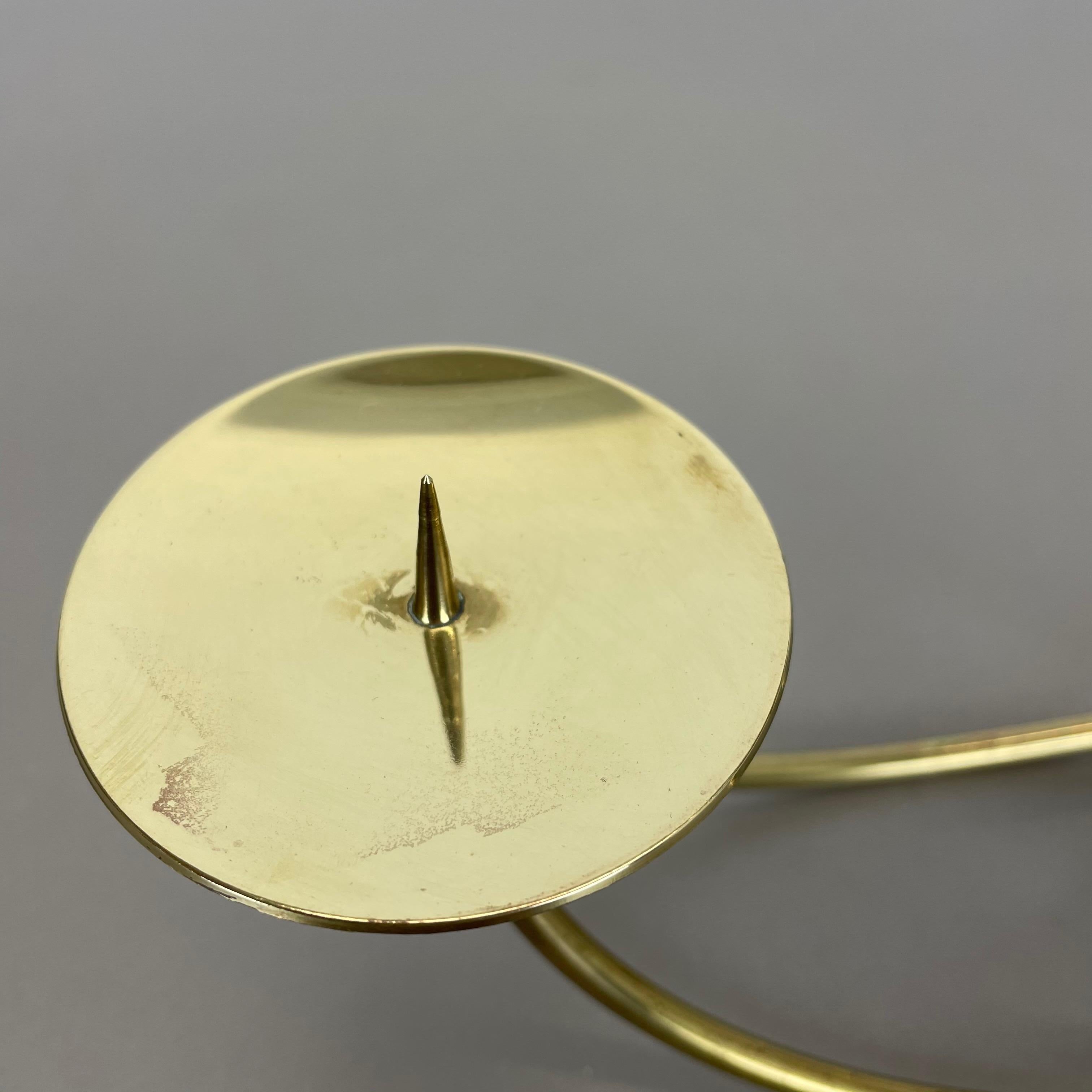 Sculptural Solid Brass Candleholder by Harald Buchrucker Bauhaus, Germany, 1950s For Sale 1