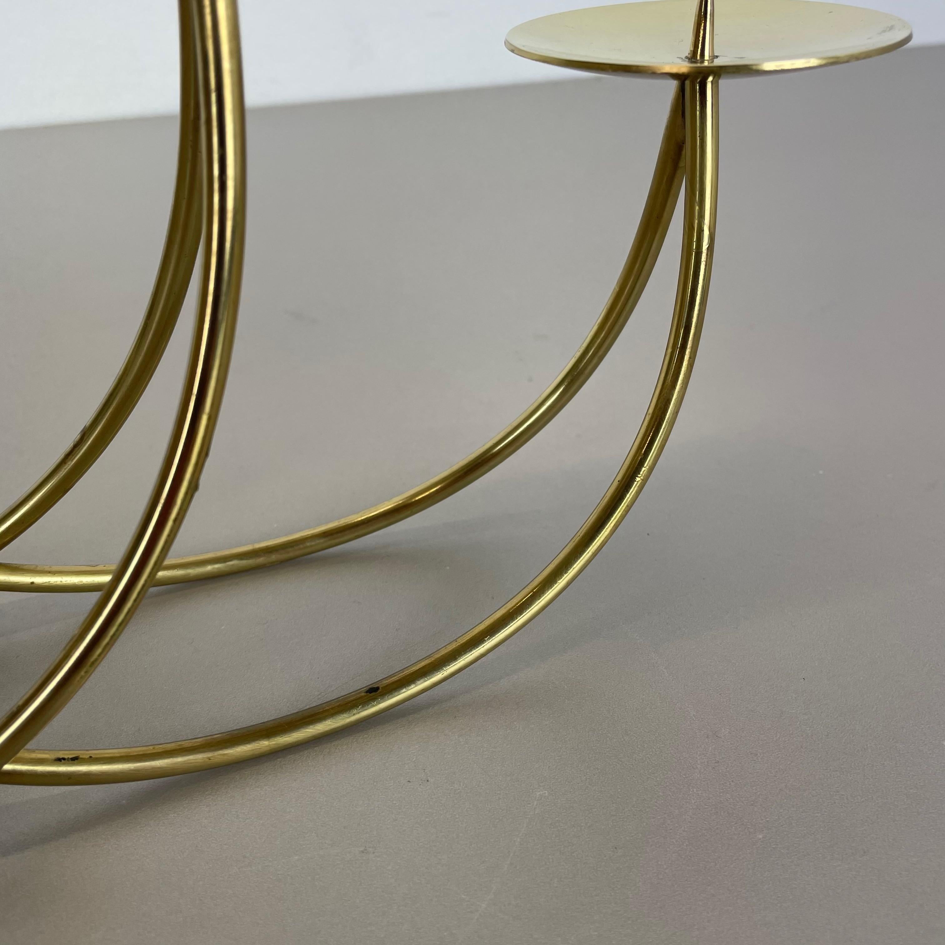 Sculptural Solid Brass Candleholder by Harald Buchrucker Bauhaus, Germany, 1950s For Sale 2