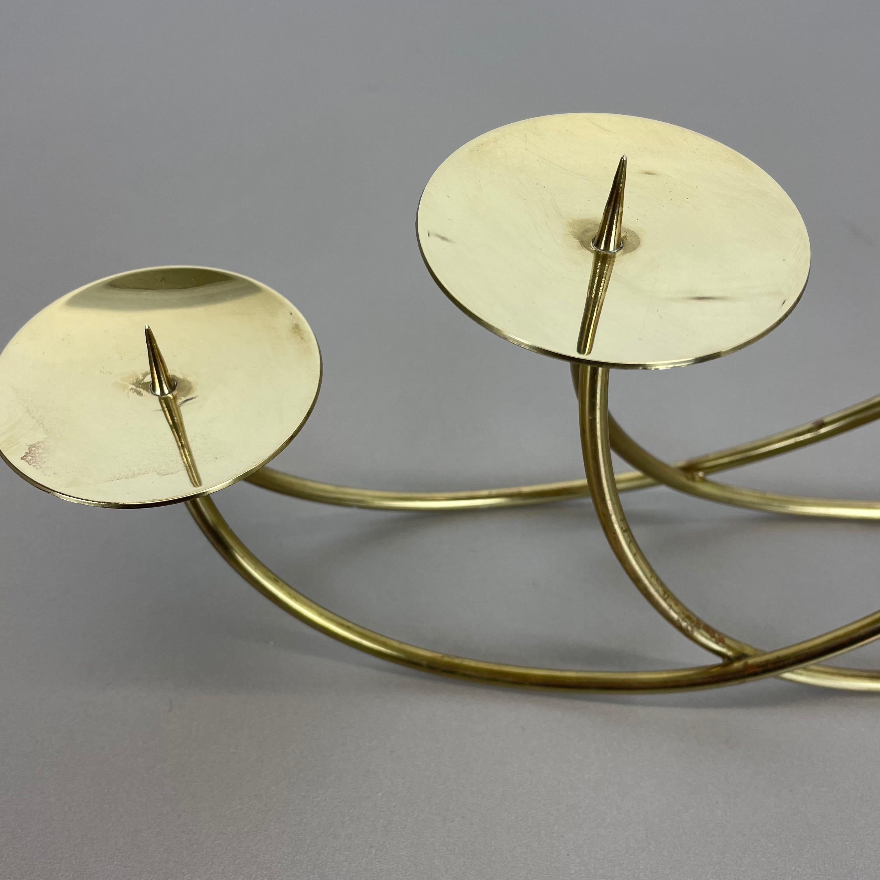 Sculptural Solid Brass Candleholder by Harald Buchrucker Bauhaus, Germany, 1950s For Sale 4