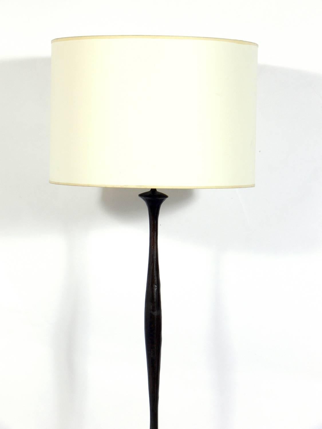 Mid-Century Modern Sculptural Solid Bronze Floor Lamp