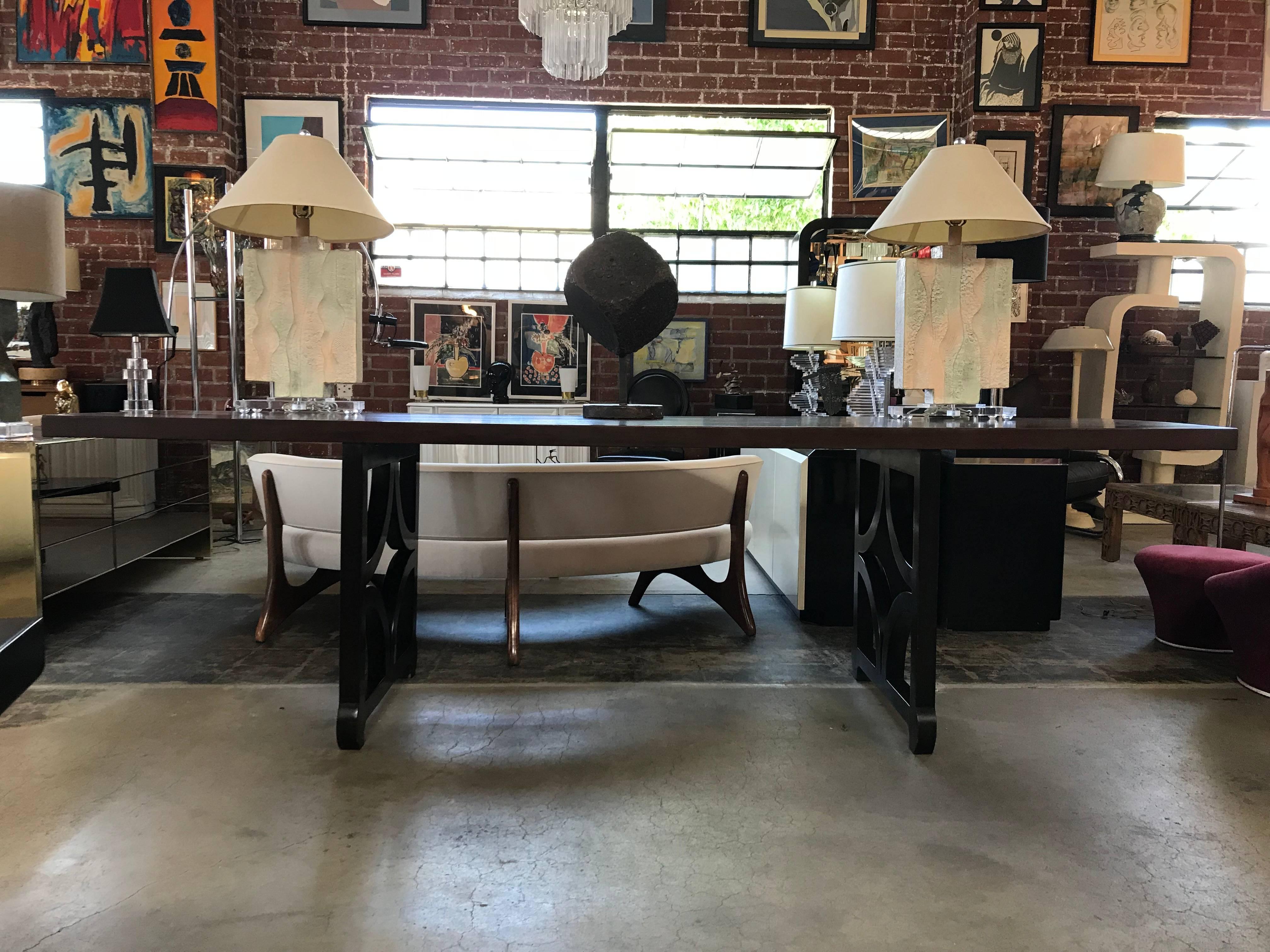 20th Century Sculptural Solid Mahogany Console Table by Doug Edge