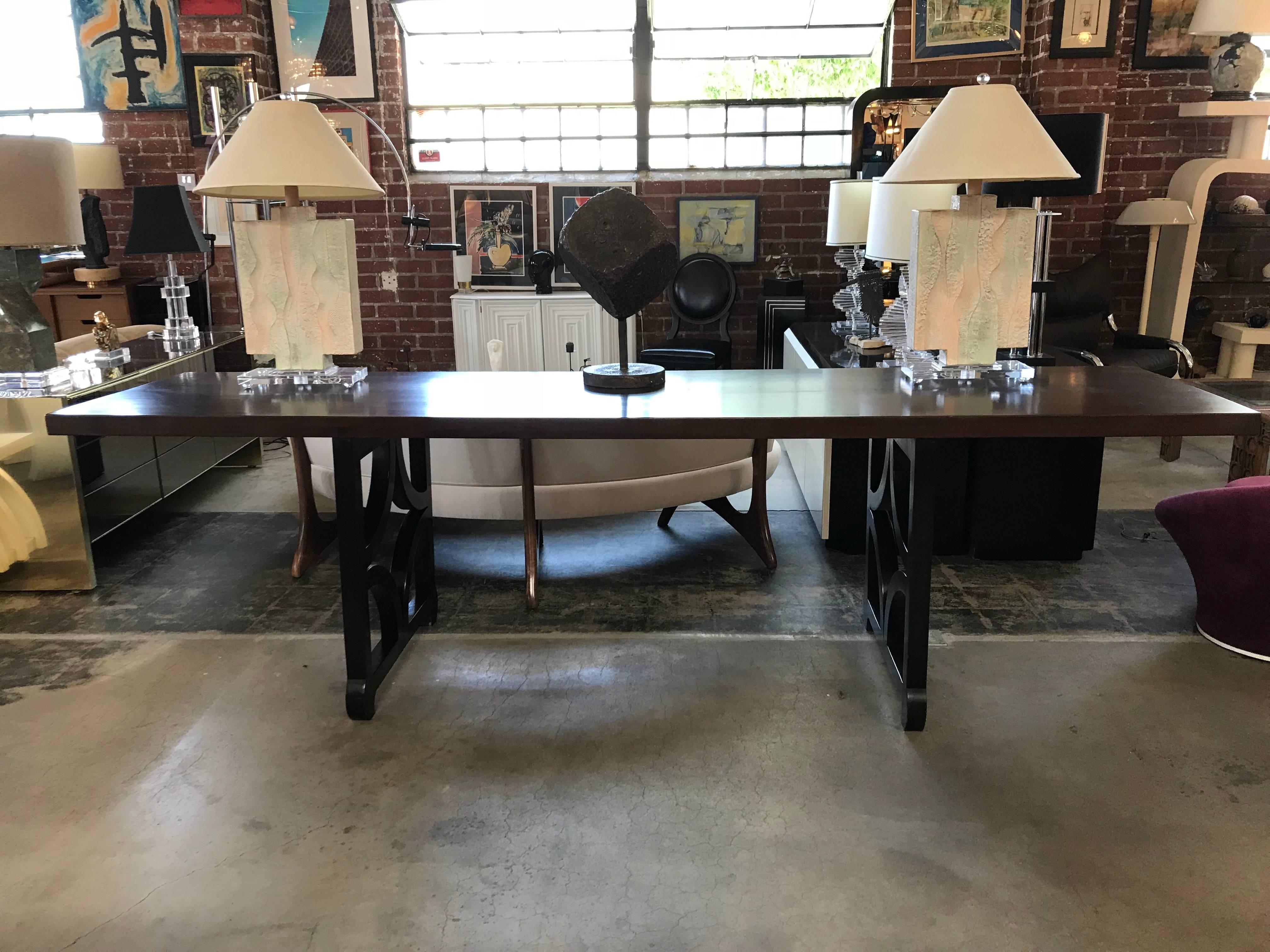 Sculptural Solid Mahogany Console Table by Doug Edge 1