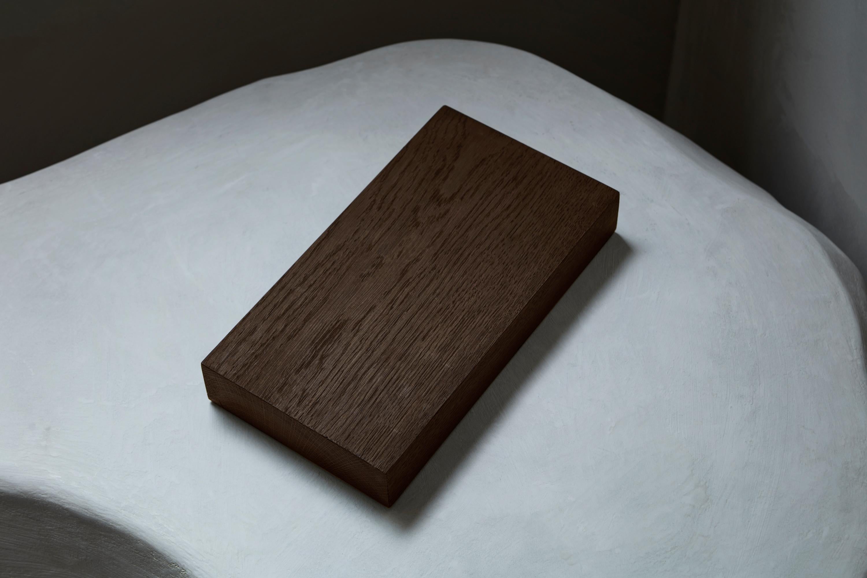 Sculptural Solid Oak Wooden Brut Dining Table - Black For Sale 1