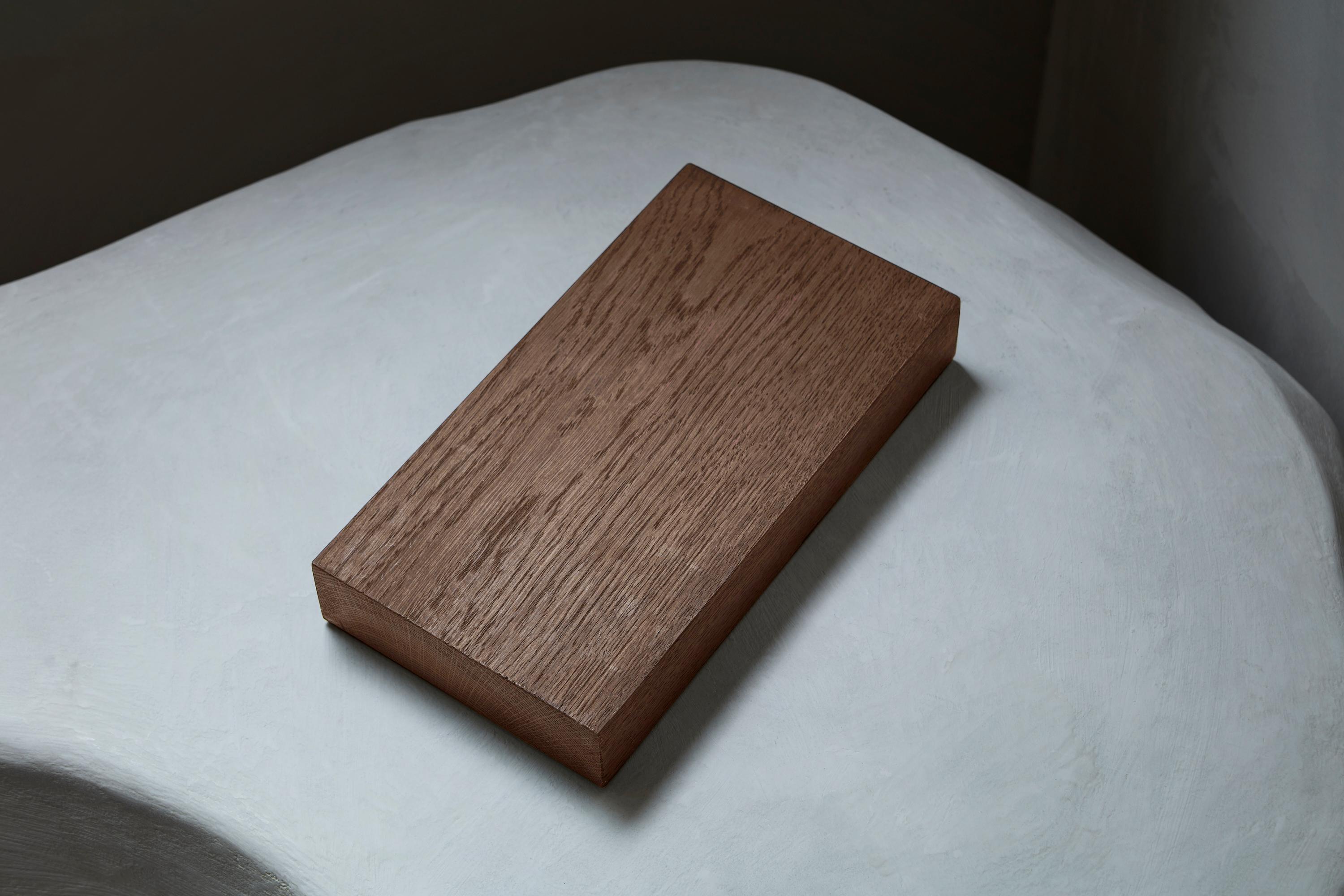 Sculptural Solid Oak Wooden Brut Dining Table - Black For Sale 2
