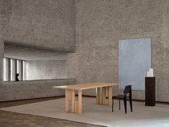 Sculptural Solid Oak Wooden Fenestra Dining Table