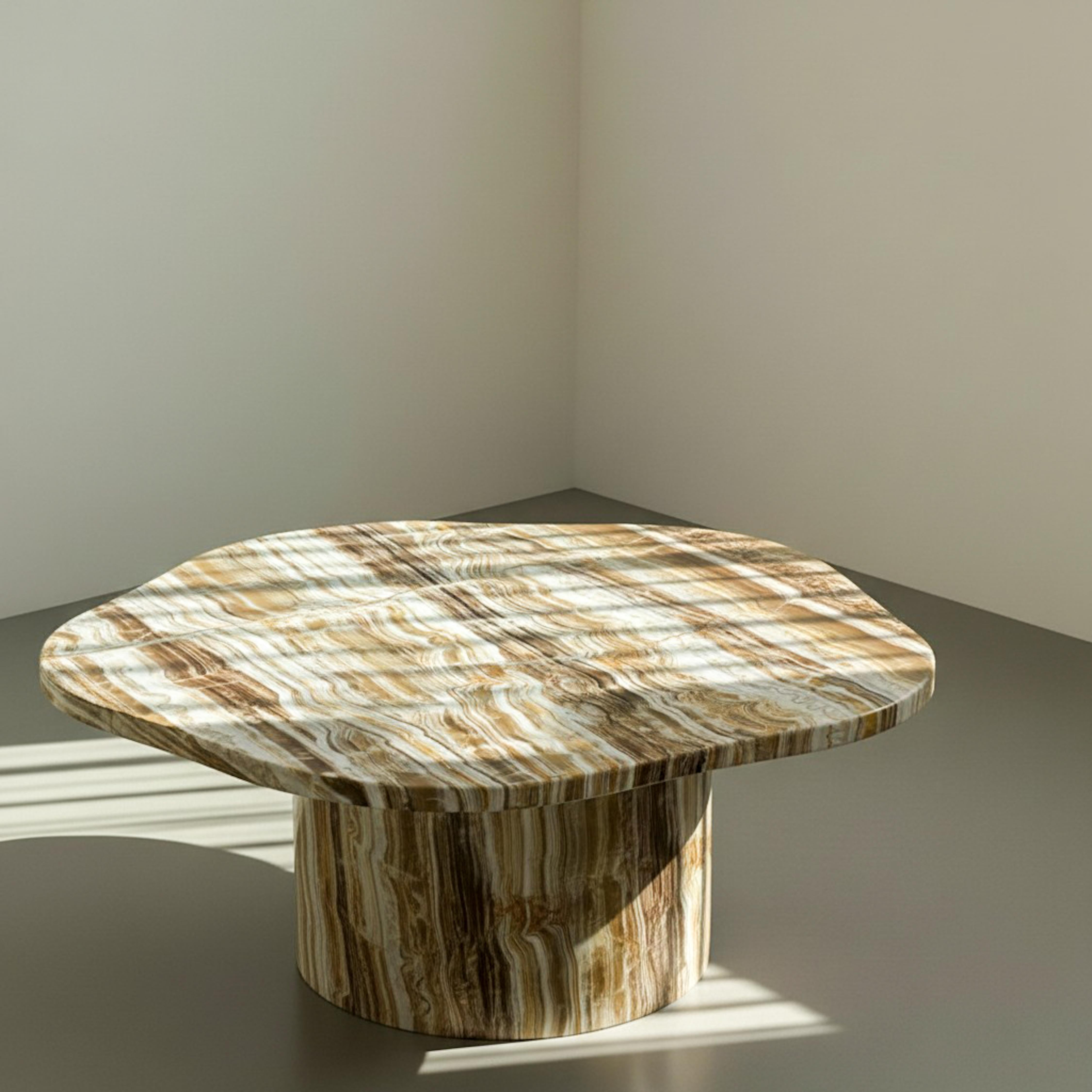 Skulpturaler Couchtisch aus massivem Onyx, Marmortisch im zeitgenössischen italienischen Design (Arts and Crafts) im Angebot