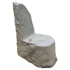 Sculptural Solid Stone Chair from Java, Indonesia