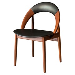 Sculptural Solid Teak Danish Modern Hoop Dining Chair by Arne Hovmand-Olsen