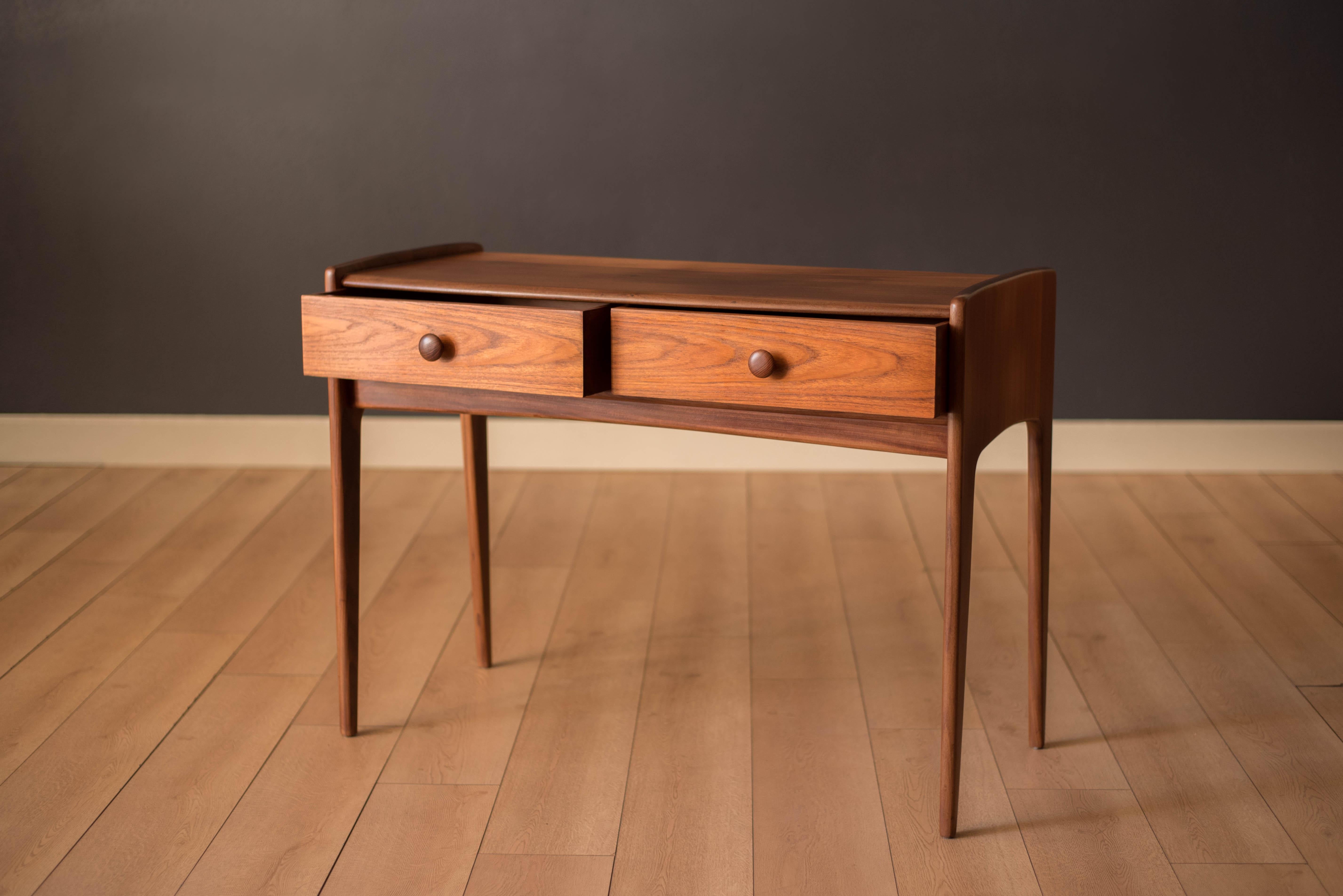 British Sculptural Solid Teak Mid-Century Modern Console Table by A. Younger Ltd.