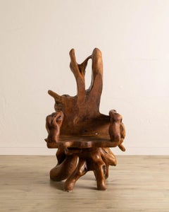 Sculptural Solid Teak Root Chair