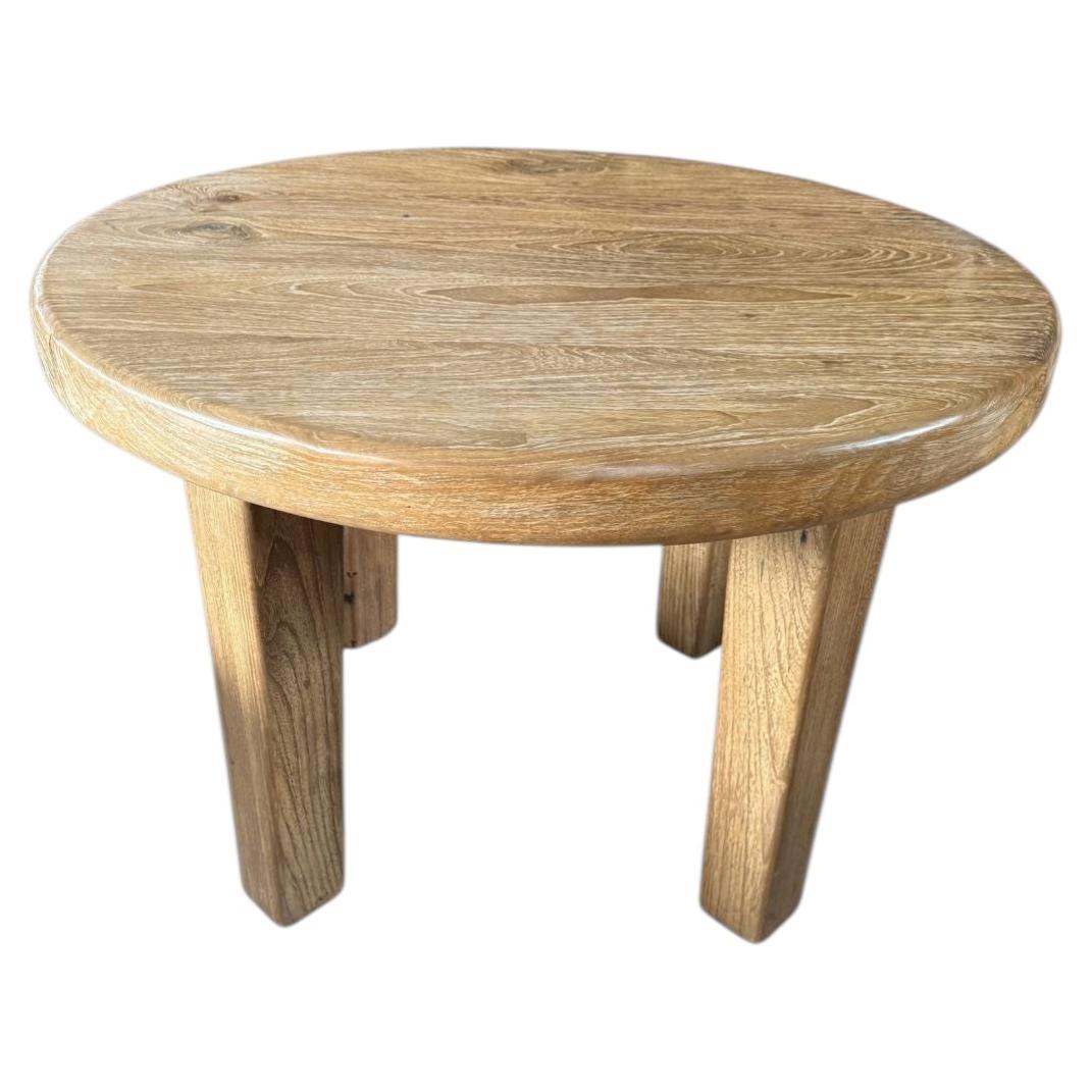 Sculptural Solid Teak Wood Dining Table with Expressive Natural Grain For Sale