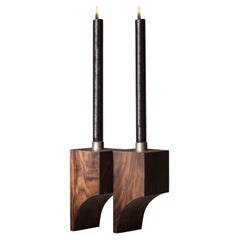 Portacandele scultoreo in noce massiccio - Acer R:2 di Mokko