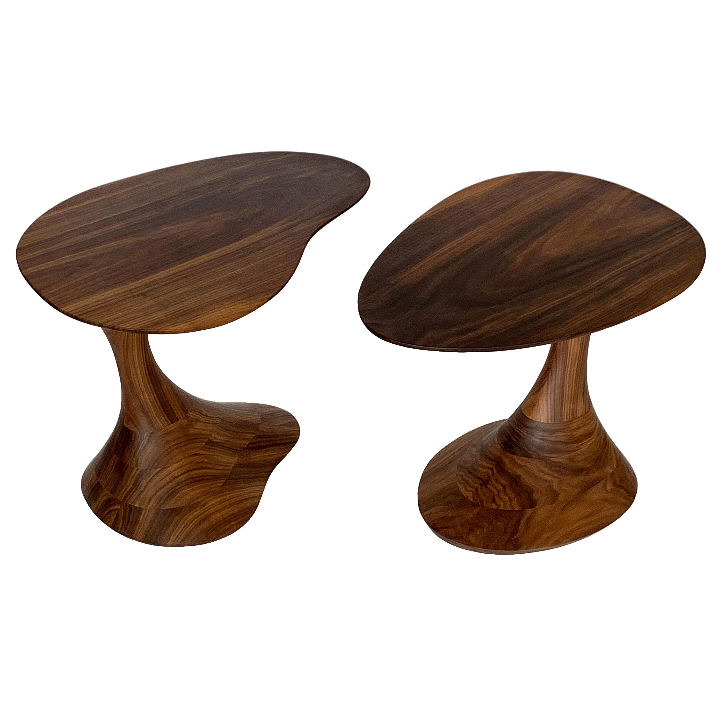 Sculptural Solid Walnut "Pedem" Side Table Morten Stenbaek