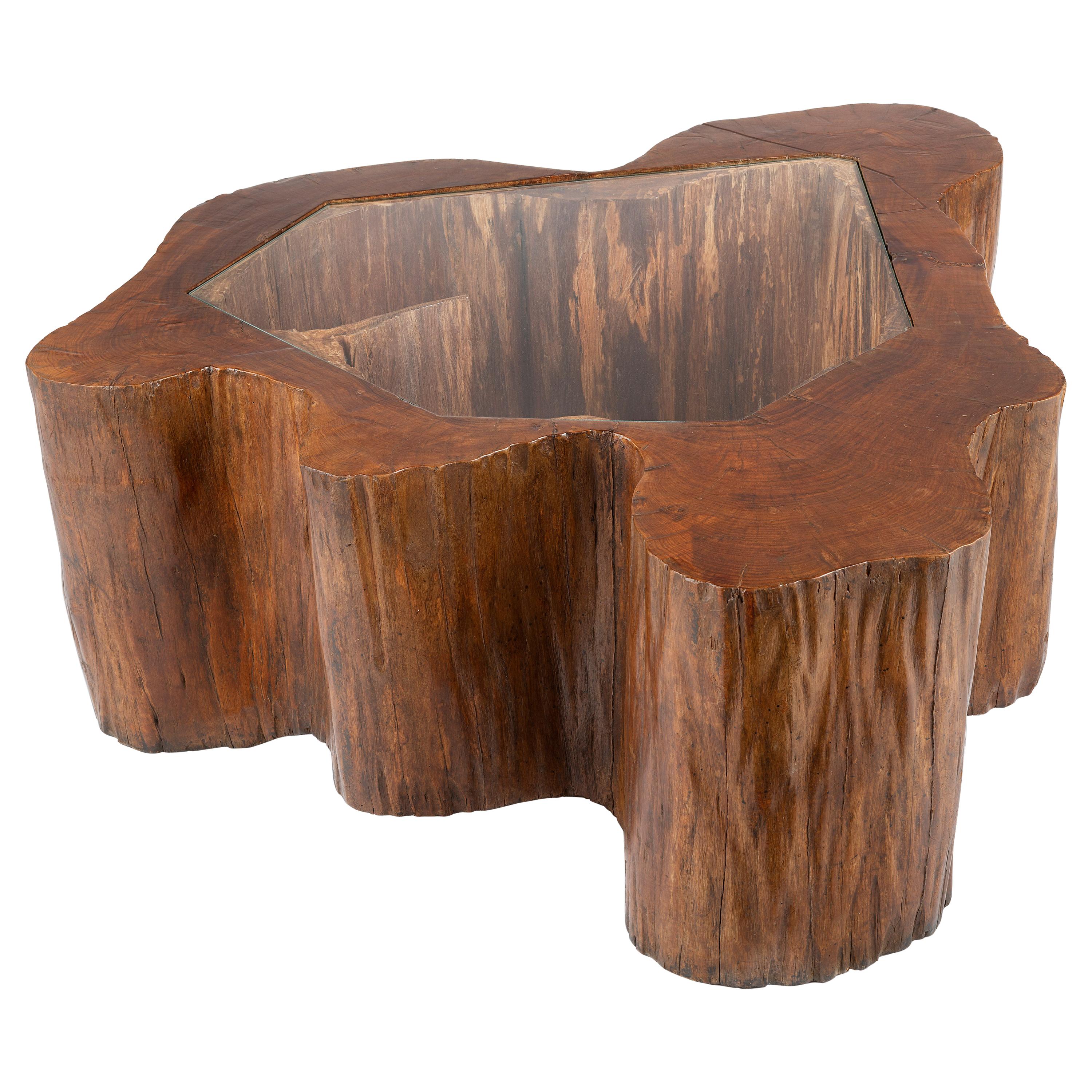 Sculptural Solid Wood and Handcrafted Coffee Table by José Zanine Caldas