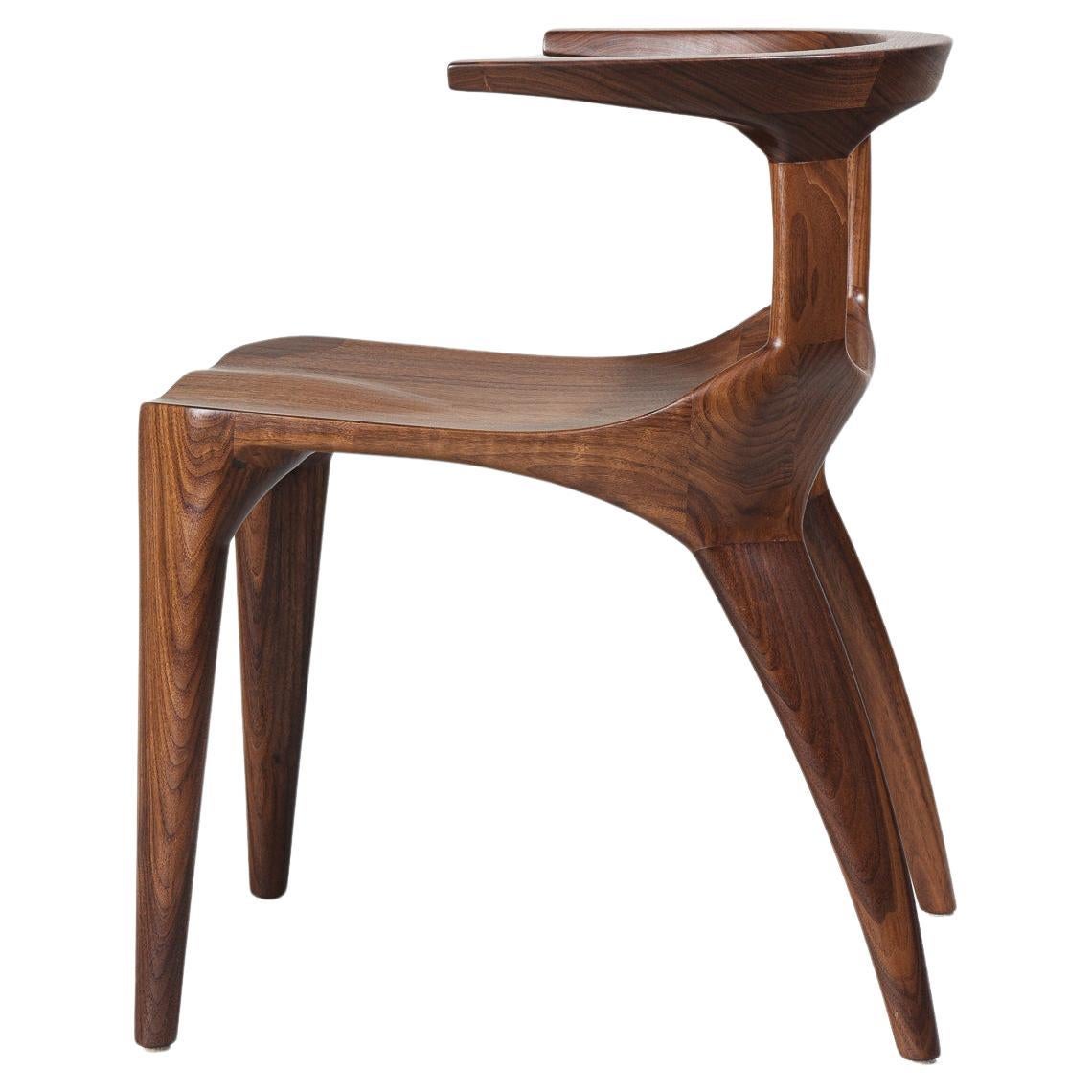 Sculptural Solid Wood Chair by Mobius Objects  For Sale