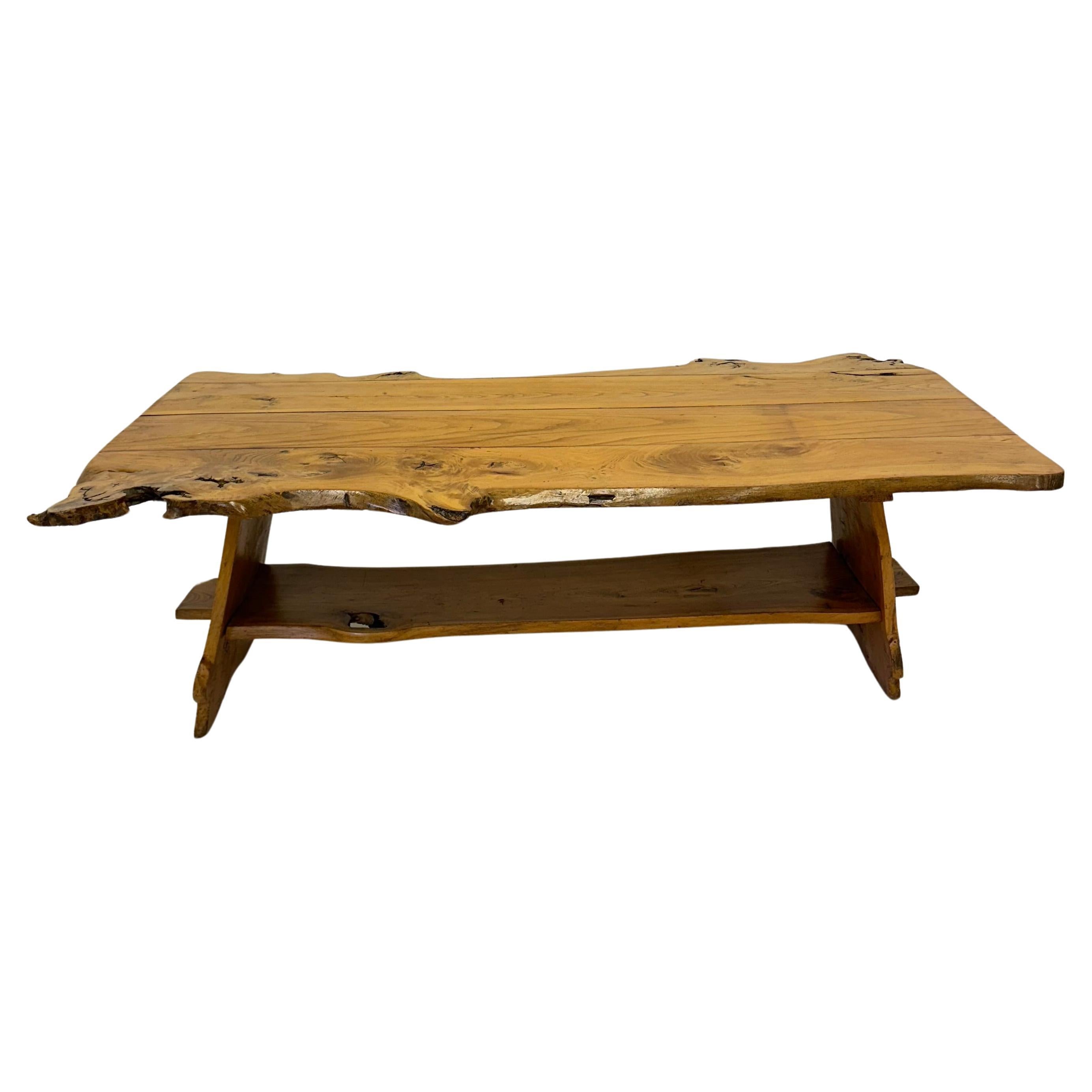Logniture, Rustic Sculptural Coffee Table, Burnt Black Oak Wood, Unique
