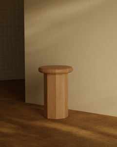 Sculptural Solid Wood Pedestal Plinth by Le Tenon & la Mortaise - Stop