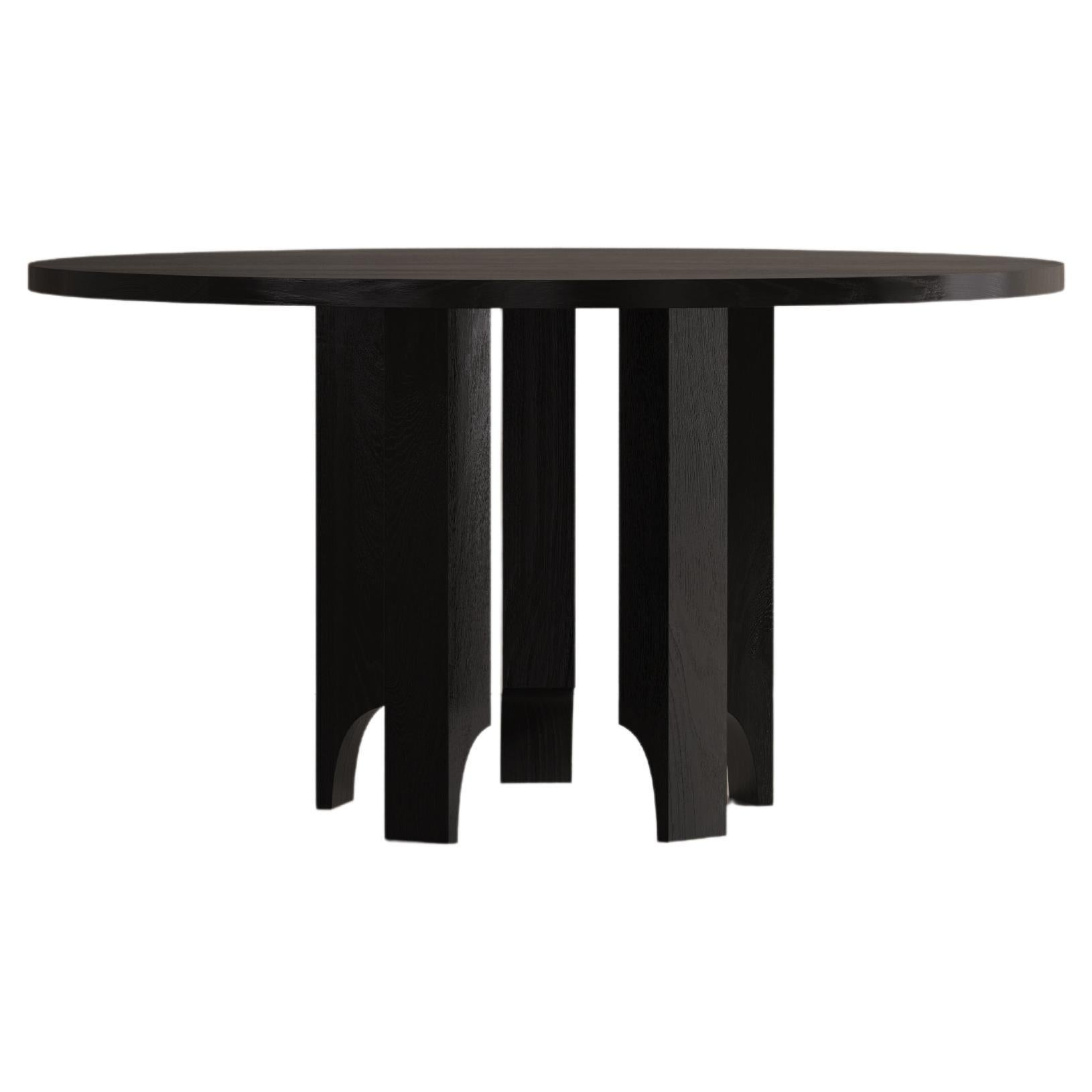 Sculptural Solid Oak Wooden Acer Round Dining Table