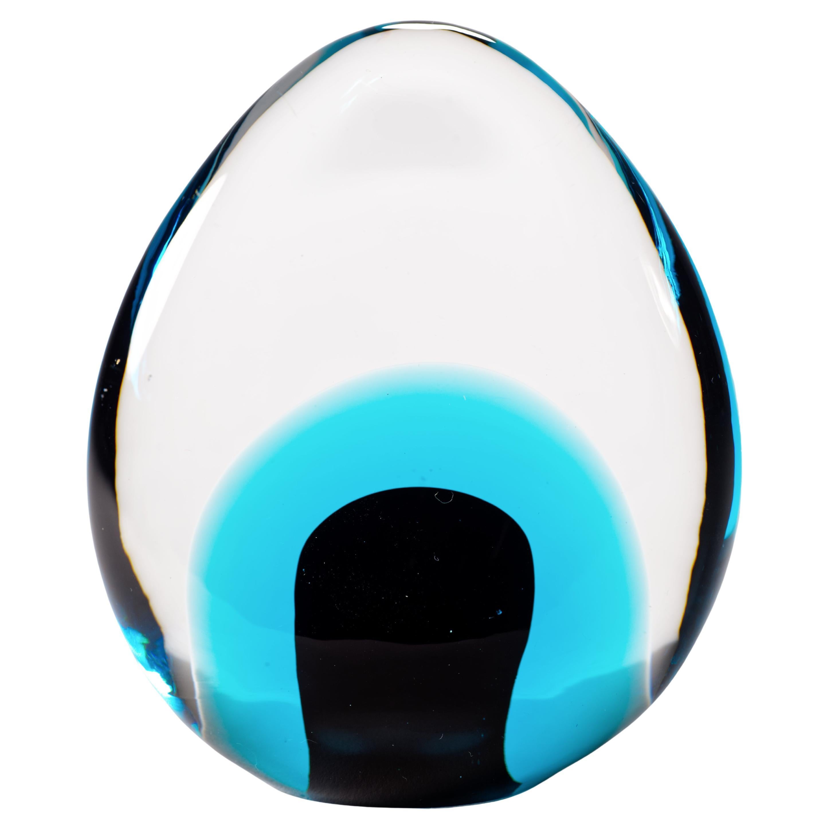 Presse-papier sculptural en verre Murano Glass Sommerso, s'illumine aux UV