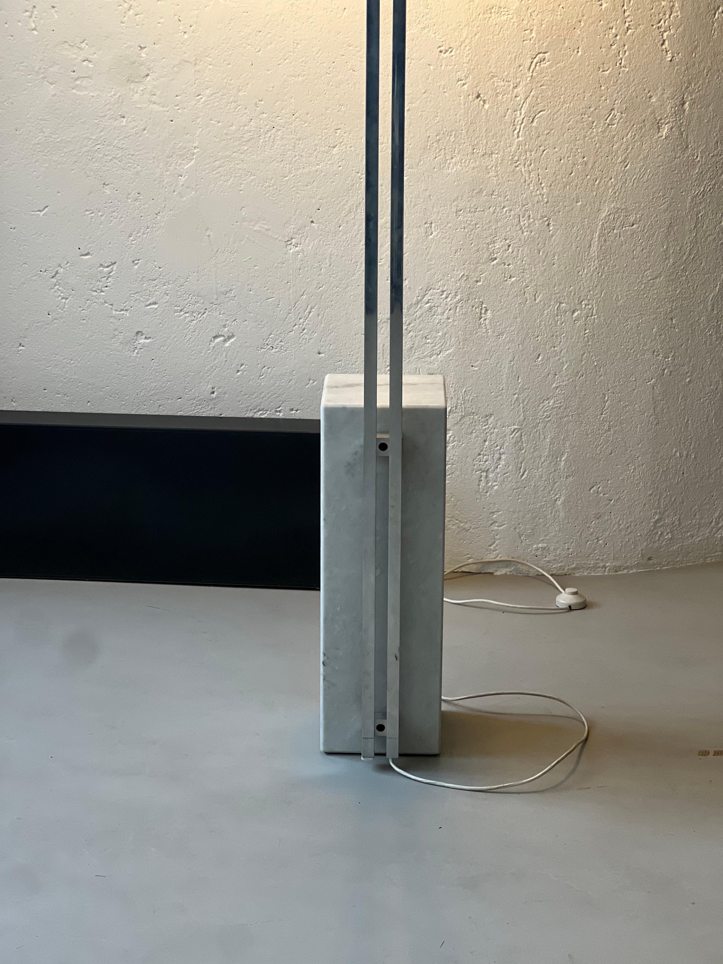 Sculptural Space Age Arco Floor Lamp, Chrome Metal, Three arches extendable For Sale 6