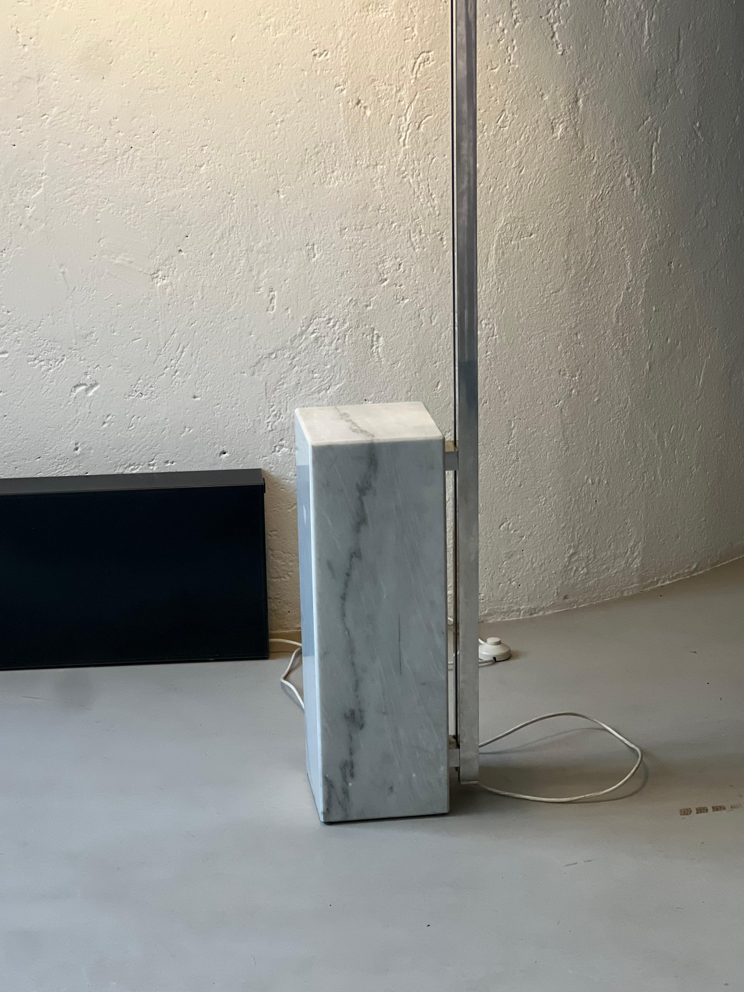 Sculptural Space Age Arco Floor Lamp, Chrome Metal, Three arches extendable For Sale 3