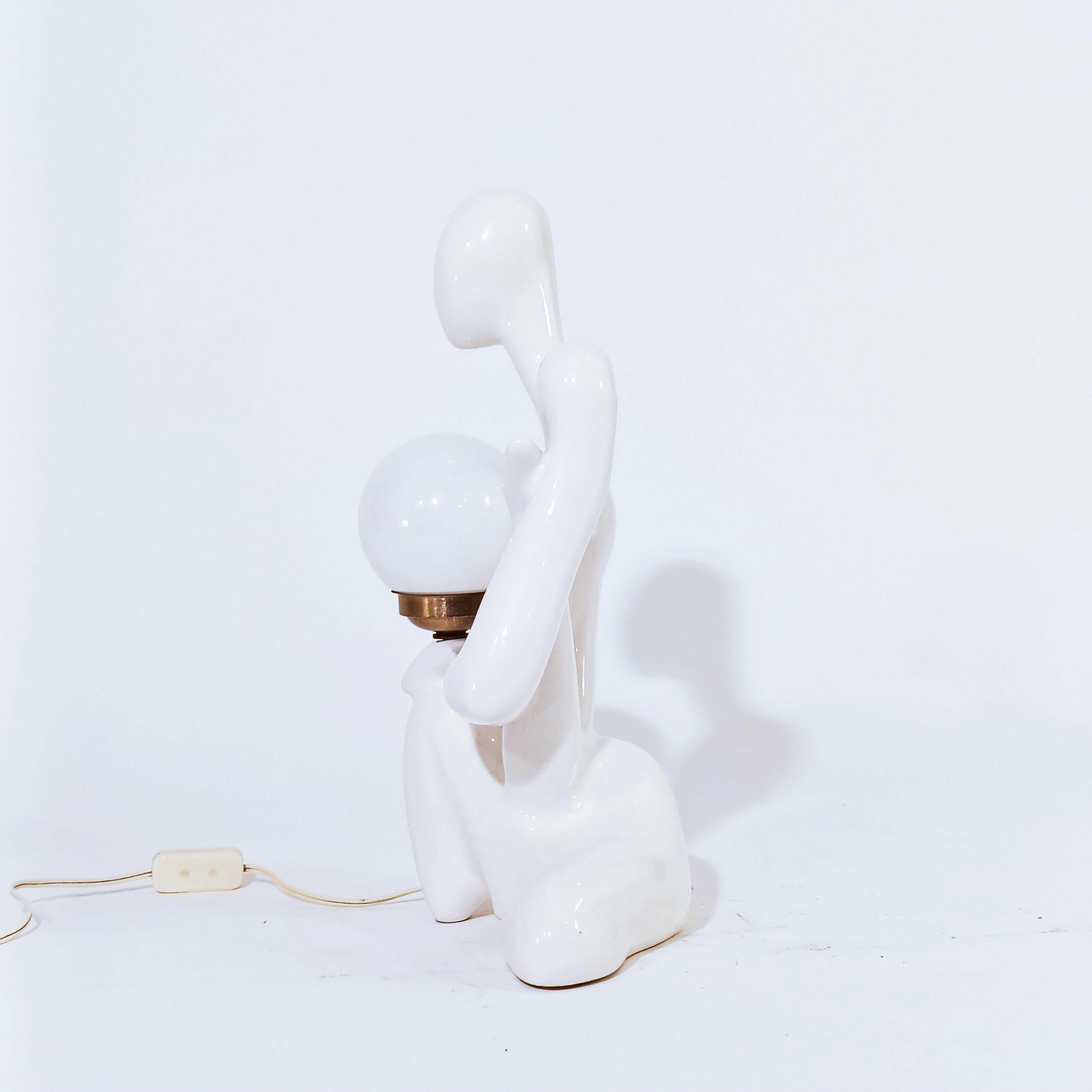 Lampes de table sculpturales en céramique de Space AGE par Hernández Cortés, Espagne, années 1970 en vente 5