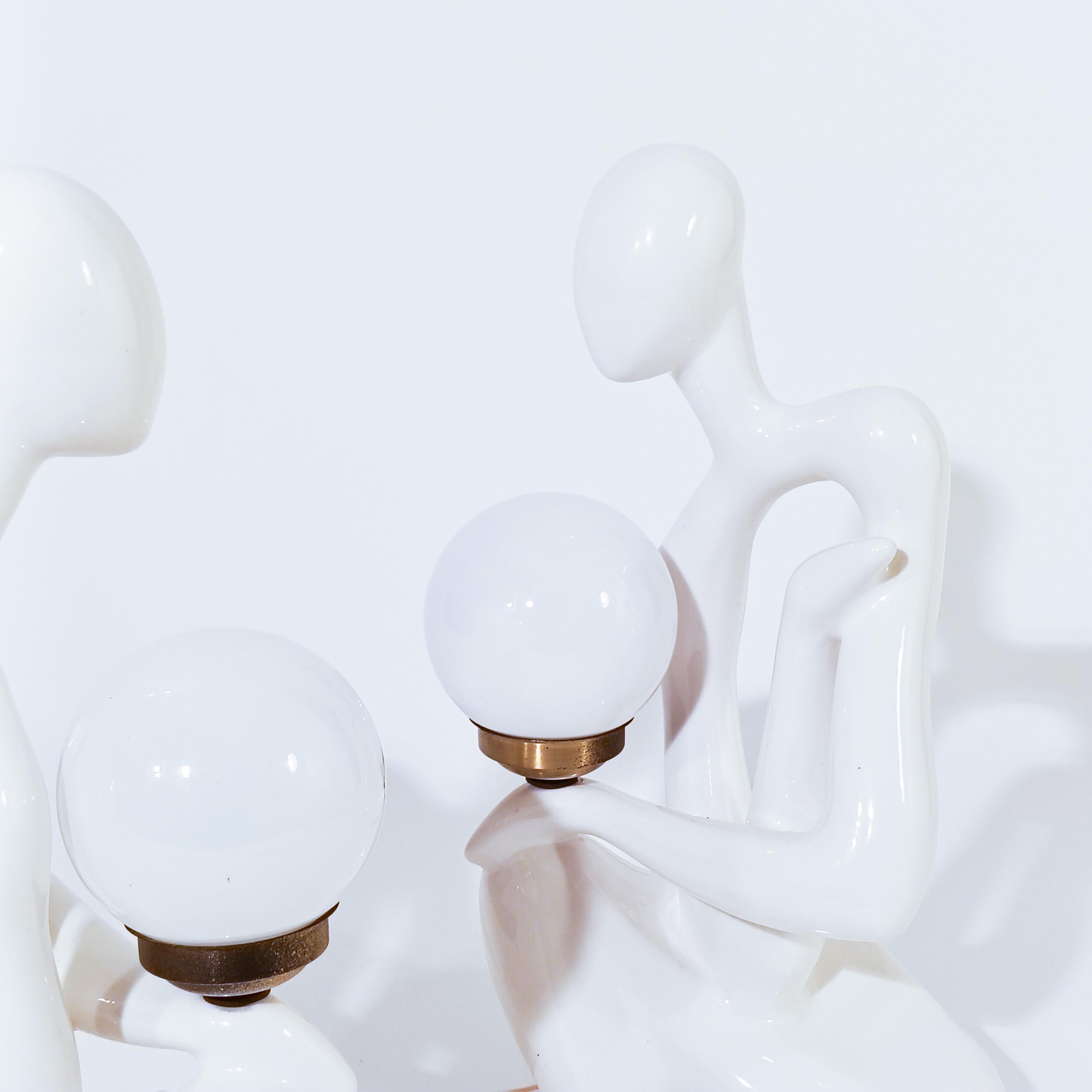 Lampes de table sculpturales en céramique de Space AGE par Hernández Cortés, Espagne, années 1970 en vente 6