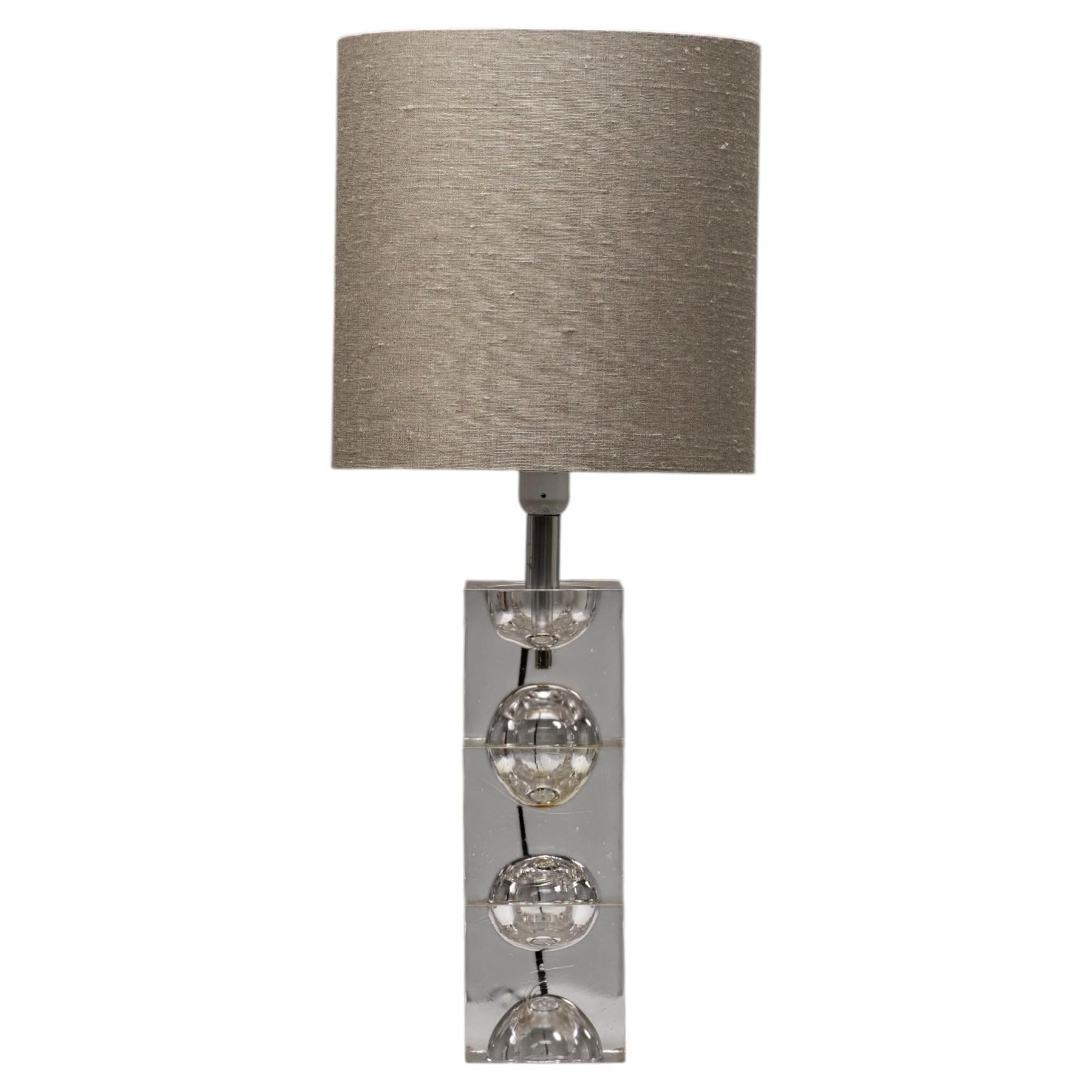Sculptural Space Age Glass Table Lamp, European, 1970s For Sale